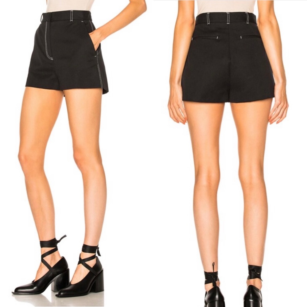 MSGM Black Retro Style High Rise Short Shorts Italy 46 US 12